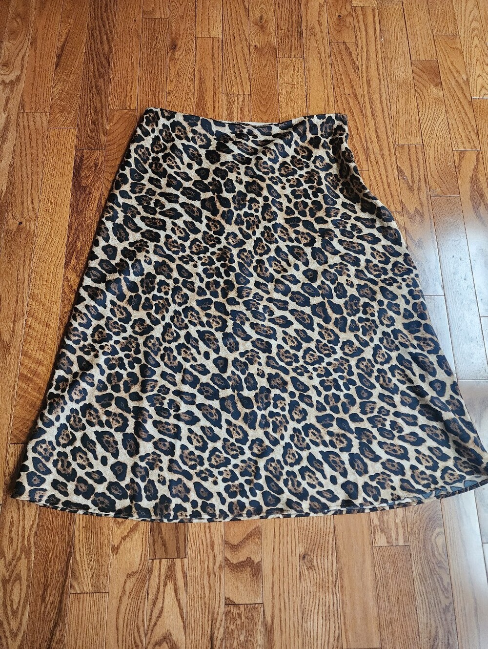 Marled Leopard A-Line Skirt - Beige and Black